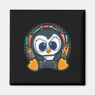 Pinguin Gaming Shirt Boys Kids Gamer Gift Pinguin Magnet