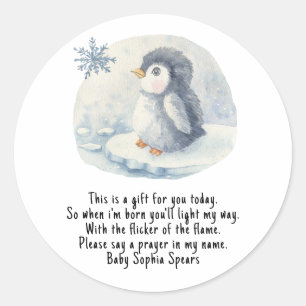 Pinguin. Gebetskerzenetikett Runder Aufkleber