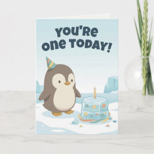Pinguin-Geburtstag   Benutzerdefinierter erster Ge Karte