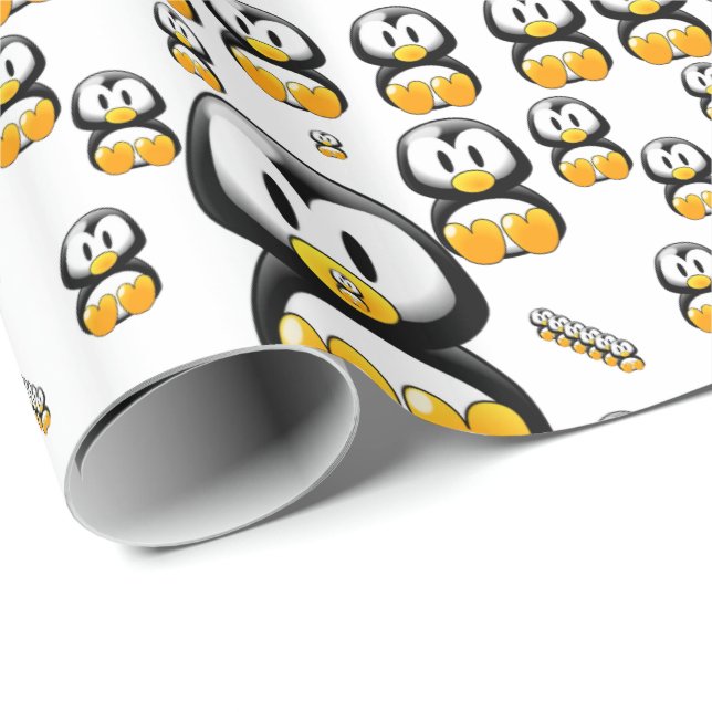 Pinguin Geschenkpapier (Rolleneckpunkt)