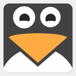 Pinguin-Gesicht Quadratischer Aufkleber