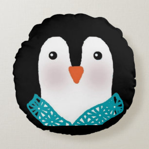 Pinguin-Gesichts-Kissen personifizieren an zurück Rundes Kissen