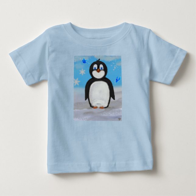 Pinguin, glücklich baby t-shirt (Vorderseite)