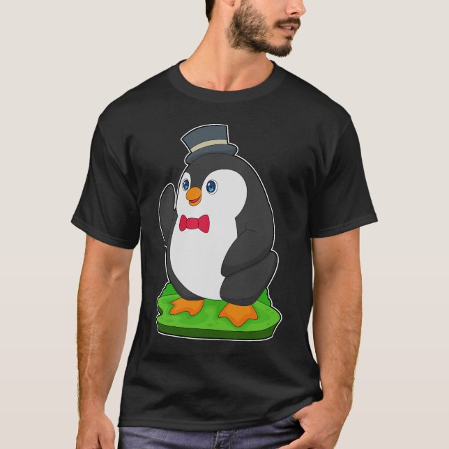 Pinguin Groom Bow Krawatte Hochzeit T-Shirt (Vorderseite)