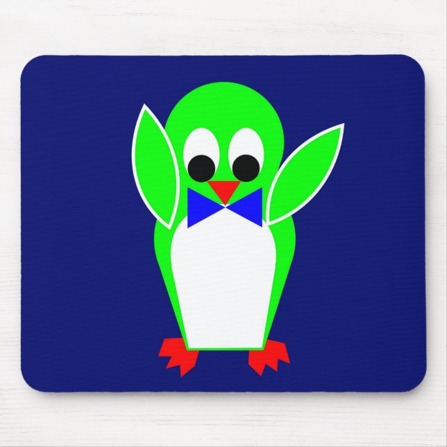 Pinguin - grün mousepad (Vorne)