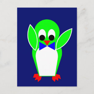 Pinguin - grün postkarte