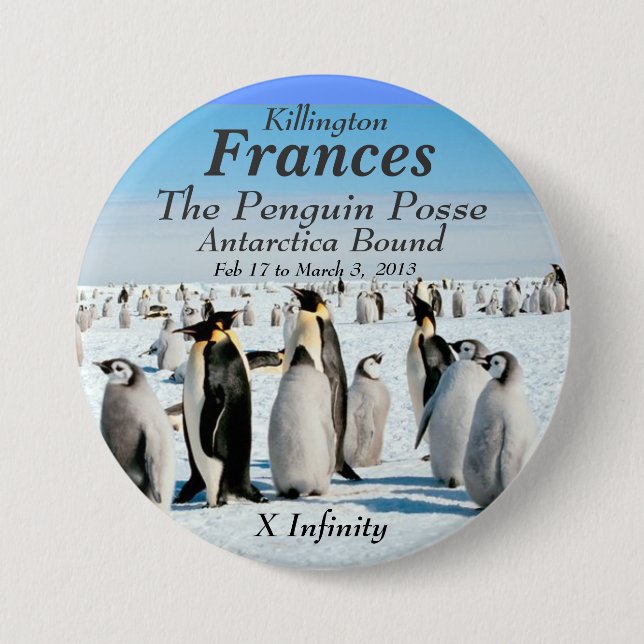 Pinguin-Gruppe der Unendlichkeits-Antarktis im Button (Vorderseite)