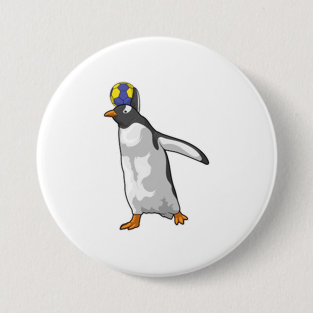 Pinguin Handball Handball Handball Button (Vorderseite)