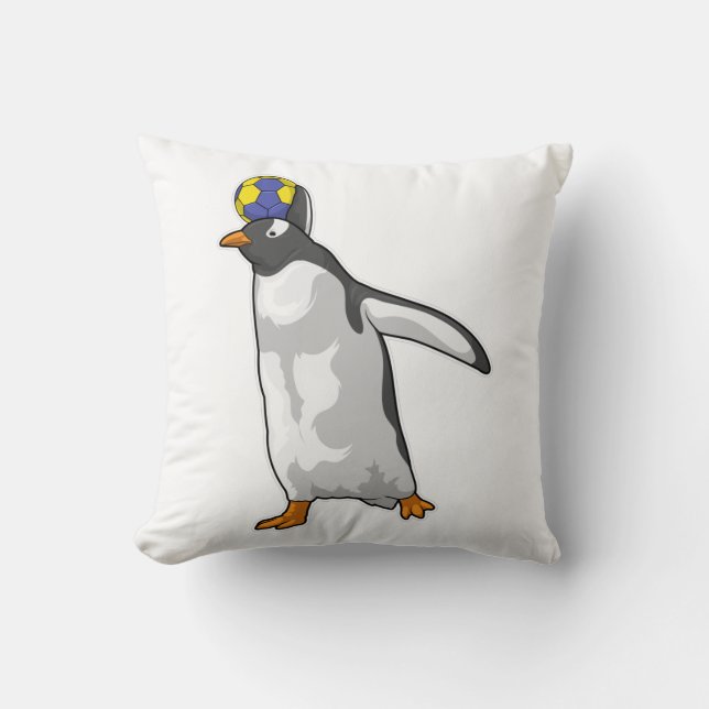 Pinguin Handball Handball Handball Kissen (Vorderseite)