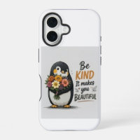 Pinguin-Handyhülle 'Sei nett' | Süßer Pinguin mit 