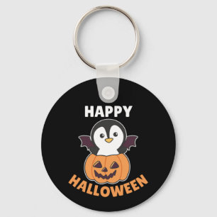 Pinguin Happy Halloween Pumpkin Bat Kostüm Schlüsselanhänger