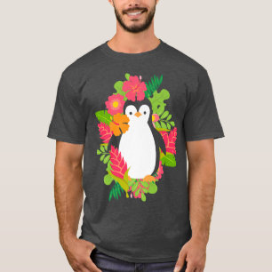 Pinguin Hawaii Urlaub Aloha Hibiskus Sommer T-Shirt