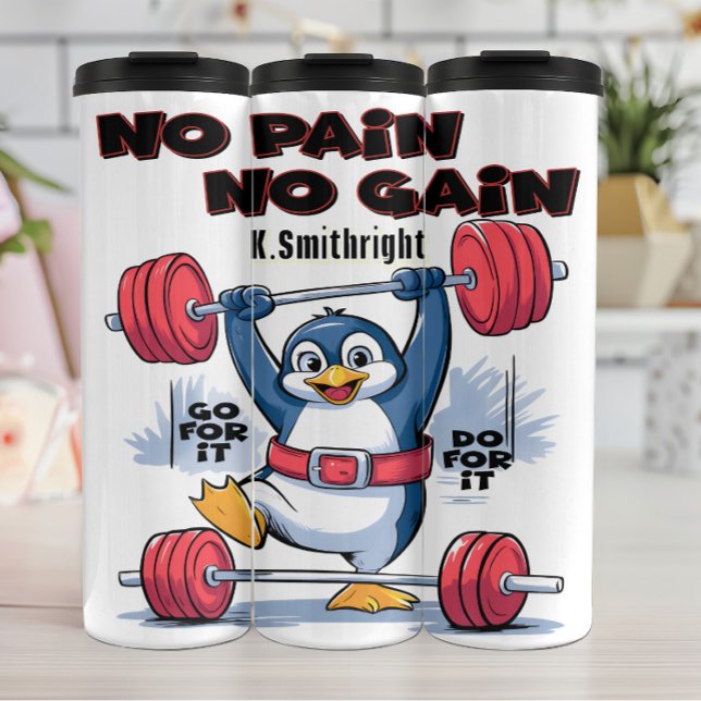 Pinguin Heften ohne Schmerzen Thermosbecher (Von Creator hochgeladen)