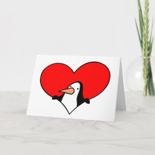 Pinguin-Herz Karte