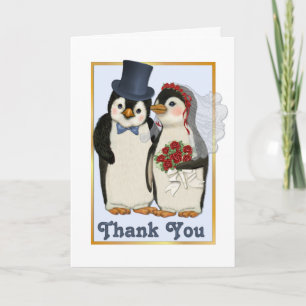 Pinguin-Hochzeit - Dankeschön-Karte Dankeskarte