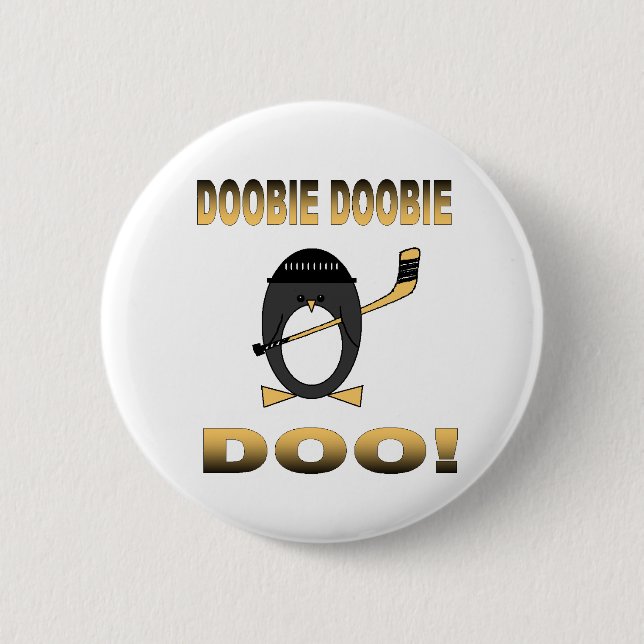 Pinguin-Hockey-Knopf Button (Vorderseite)
