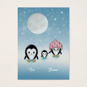 Pinguin Holiday-Geschenketiketten