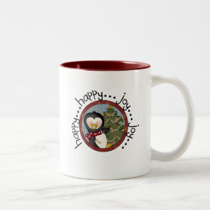 Pinguin Holiday T - Shirt und Geschenke Zweifarbige Tasse