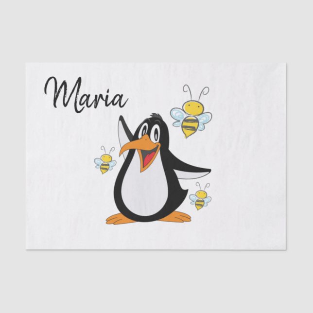 Pinguin-Hummel Seidenpapier (Vorderseite)