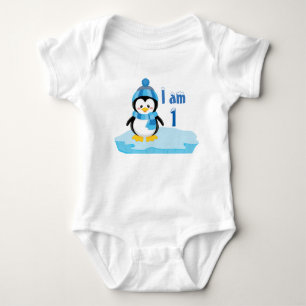 Pinguin "I am One" Baby Strampler