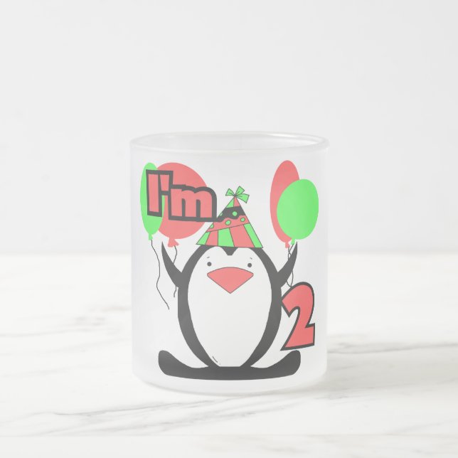 Pinguin ich bin zwei Hemden und Geschenke Mattglastasse (Mittel)