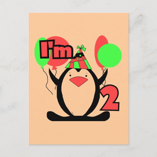 Pinguin ich bin zwei Hemden und Geschenke Postkarte (Vorderseite)