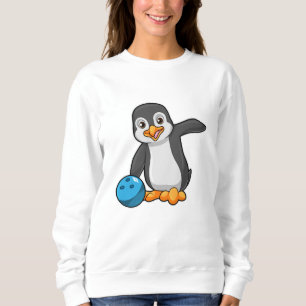 Pinguin im Bowling mit Bowlingball Sweatshirt