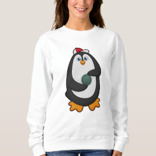 Pinguin im Bowling mit Bowlingball Sweatshirt