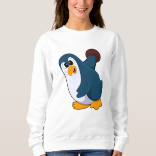 Pinguin im Bowling mit Bowlingball Sweatshirt