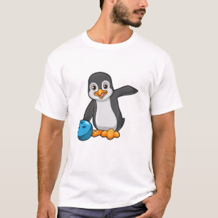 Pinguin im Bowling mit Bowlingball T-Shirt