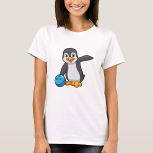 Pinguin im Bowling mit Bowlingball T-Shirt
