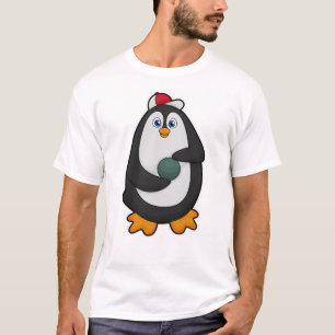 Pinguin im Bowling mit Bowlingball T-Shirt