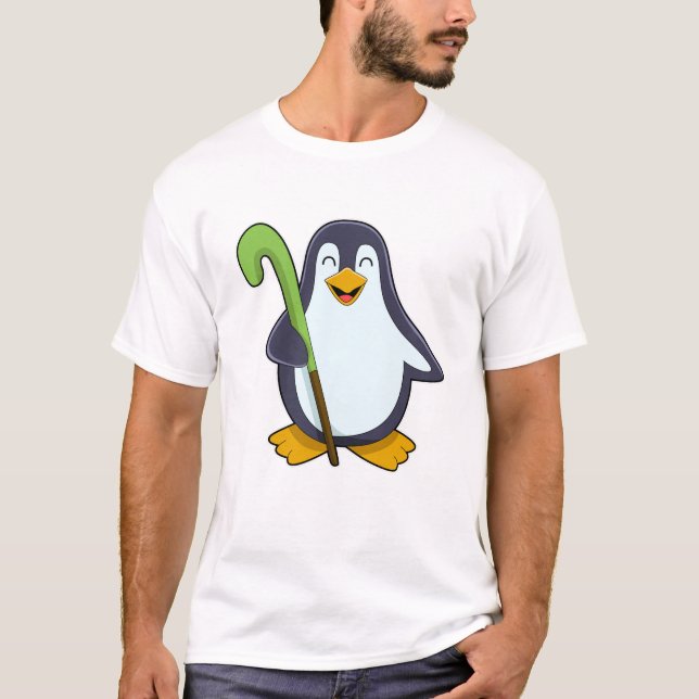 Pinguin im Hockey mit Hockey-Schläger T-Shirt (Vorderseite)
