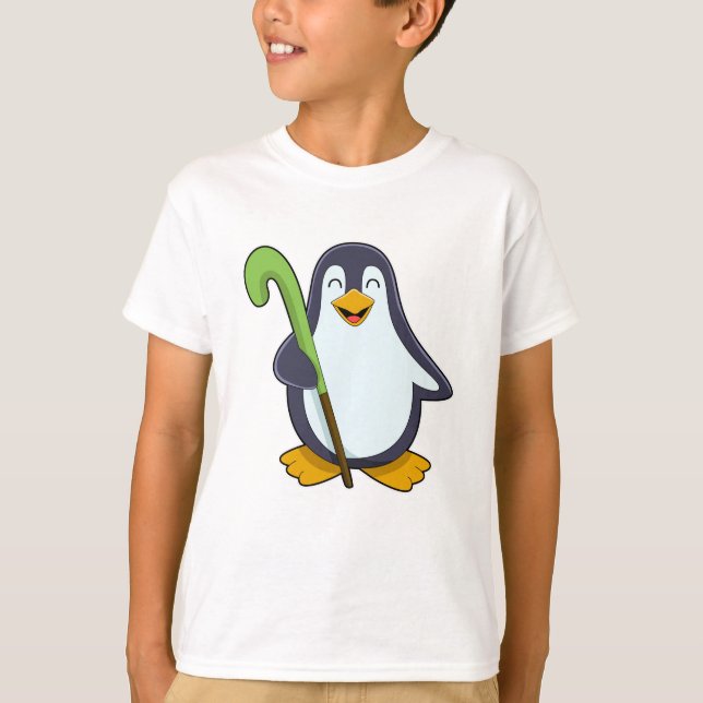 Pinguin im Hockey mit Hockey-Schläger T-Shirt (Vorderseite)