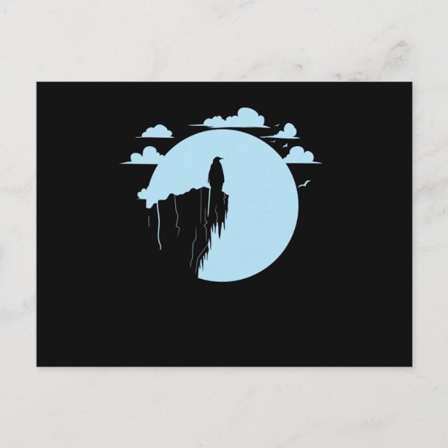 Pinguin im Mondschein Postkarte (Vorderseite)