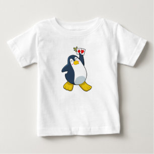 Pinguin im Poker mit Poker-Karten Baby T-shirt