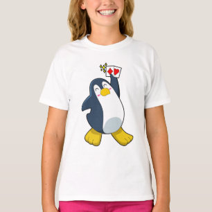 Pinguin im Poker mit Poker-Karten T-Shirt