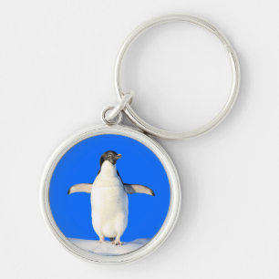 Pinguin im Schnee-Schlüsselanhänger Schlüsselanhänger