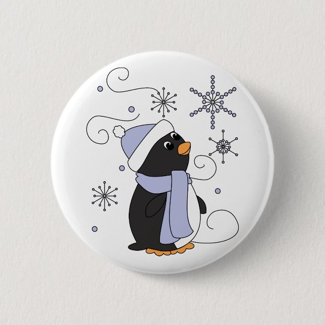 Pinguin in Awe Button (Vorderseite)