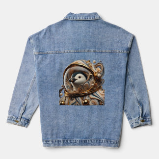 Pinguin in einem Anzug kosmischer Kunst" Jeansjacke