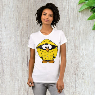Pinguin in einem gelben Regenmantel Frauen T - Shi T-Shirt