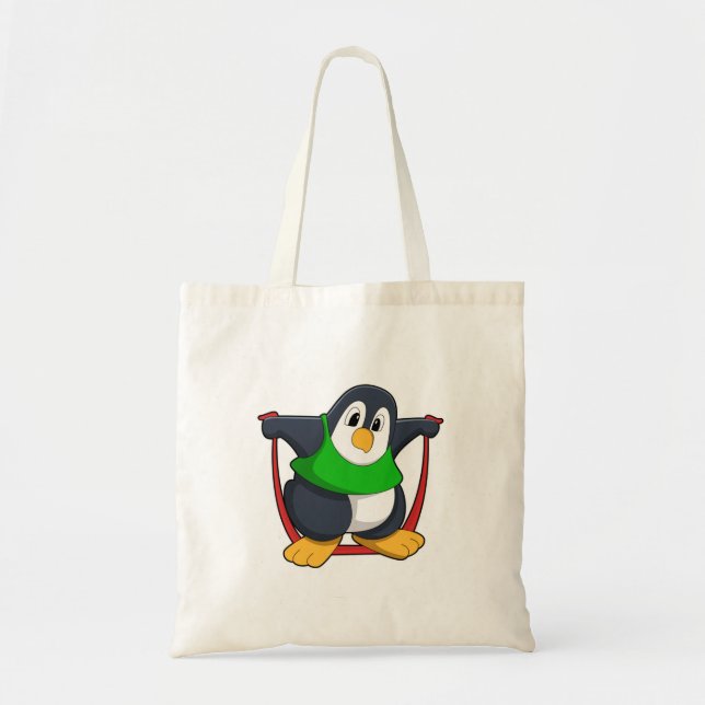 Pinguin in Fitness mit Skipping rope.PNG Tragetasche (Vorne)