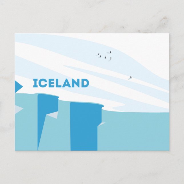 Pinguin in Island-Design Postkarte (Vorderseite)