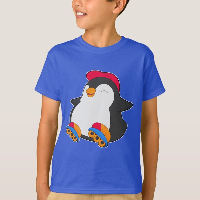 Pinguin Inline Skaten Inline Skate Sports T-Shirt (Vorderseite)