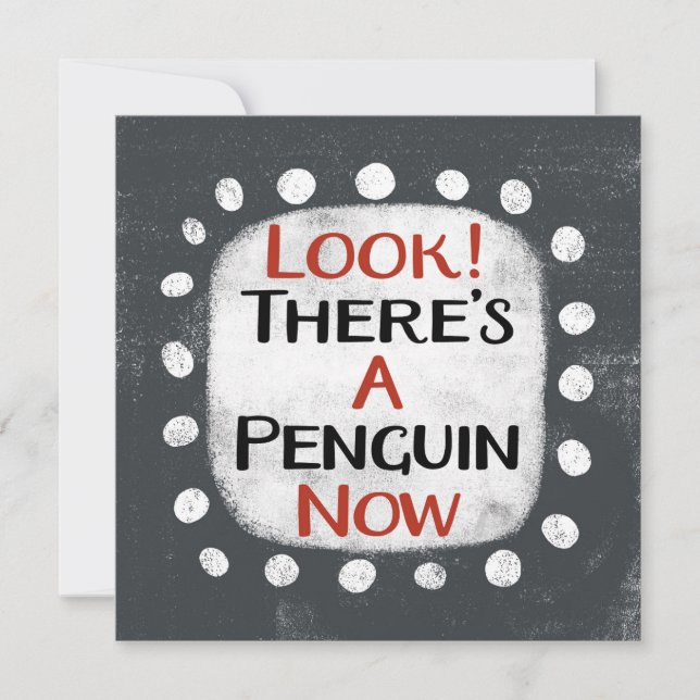 Pinguin jetzt Grußkarte Karte (Vorderseite)