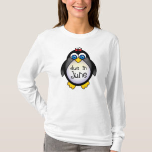 Pinguin-Juni-Baby-Mitteilung T-Shirt