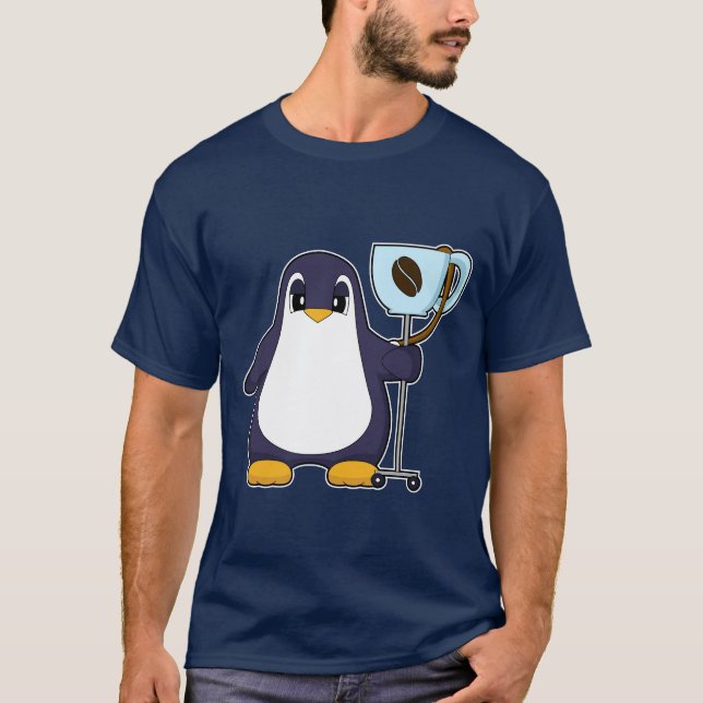 Pinguin-Kaffeetasse T-Shirt (Vorderseite)