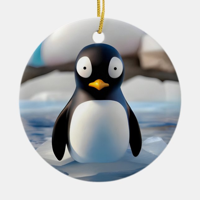Pinguin Keramik Ornament (Vorne)