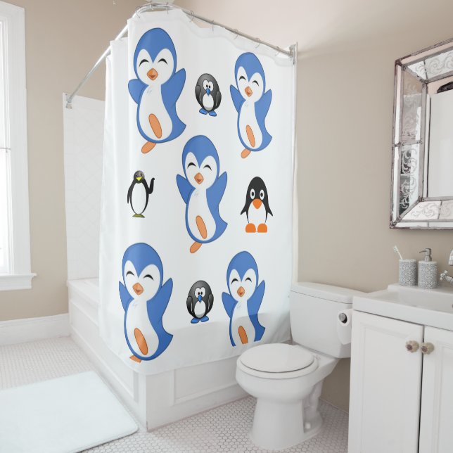 Pinguin-Kinder-Duschvorhang Duschvorhang (Beispiel)