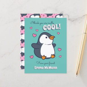 Pinguin-Klasse Valentine Niedliche Kinderkarte Postkarte